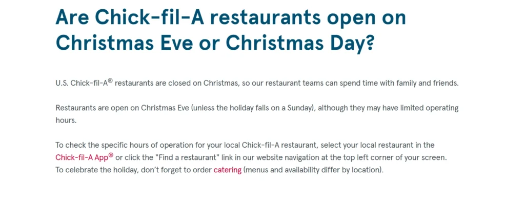 is Chick-fil-a open on christmas