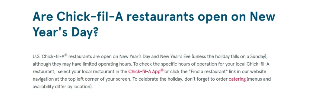 is chick-fil-a open on new years day